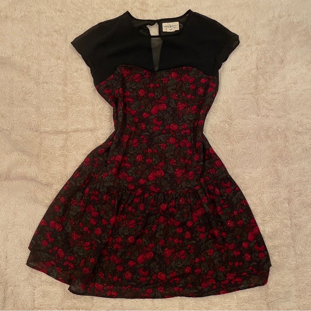 ralph lauren rose print mini dress